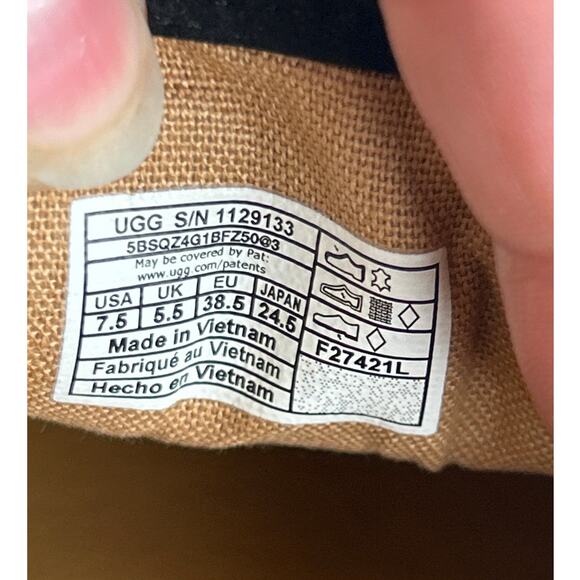 Ugg womens 7.5 Cahlvan tiger slip on calf fur suede leather sneaker comfort shoe - Picture 9 of 9